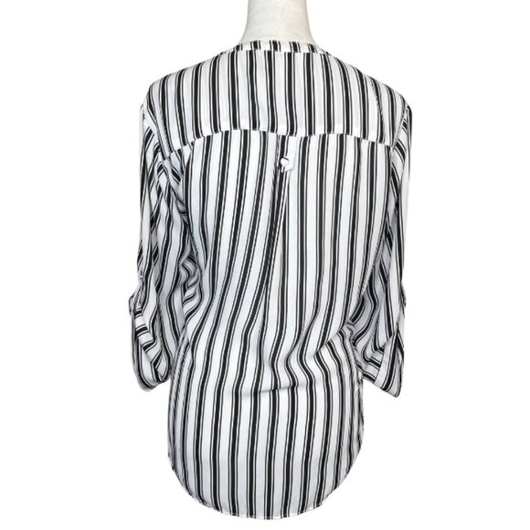 torrid Women's Striped Blouse Top Pockets Roll-Tab Sleeve Size XL Office Career - Picture 3 of 7